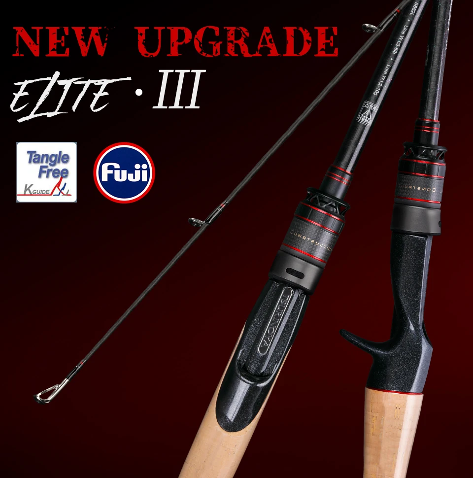 TSURINOYA High Sensitivity Fishing Rod ELITE Ⅲ Bass Rod 2.28m 2.36m Fast Action FUJI Guide Casting Spinning Carbon Bass Rod