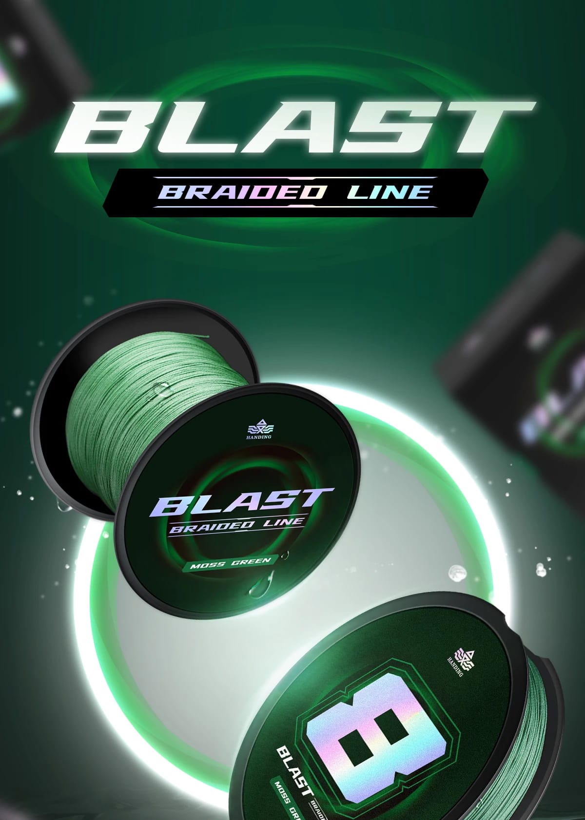 HANDING X4 Braided Fishing Line Super Thin and Strong Fishing Line, HyperOSi® Coating Smooth and Abrasion Resistant Braided Line