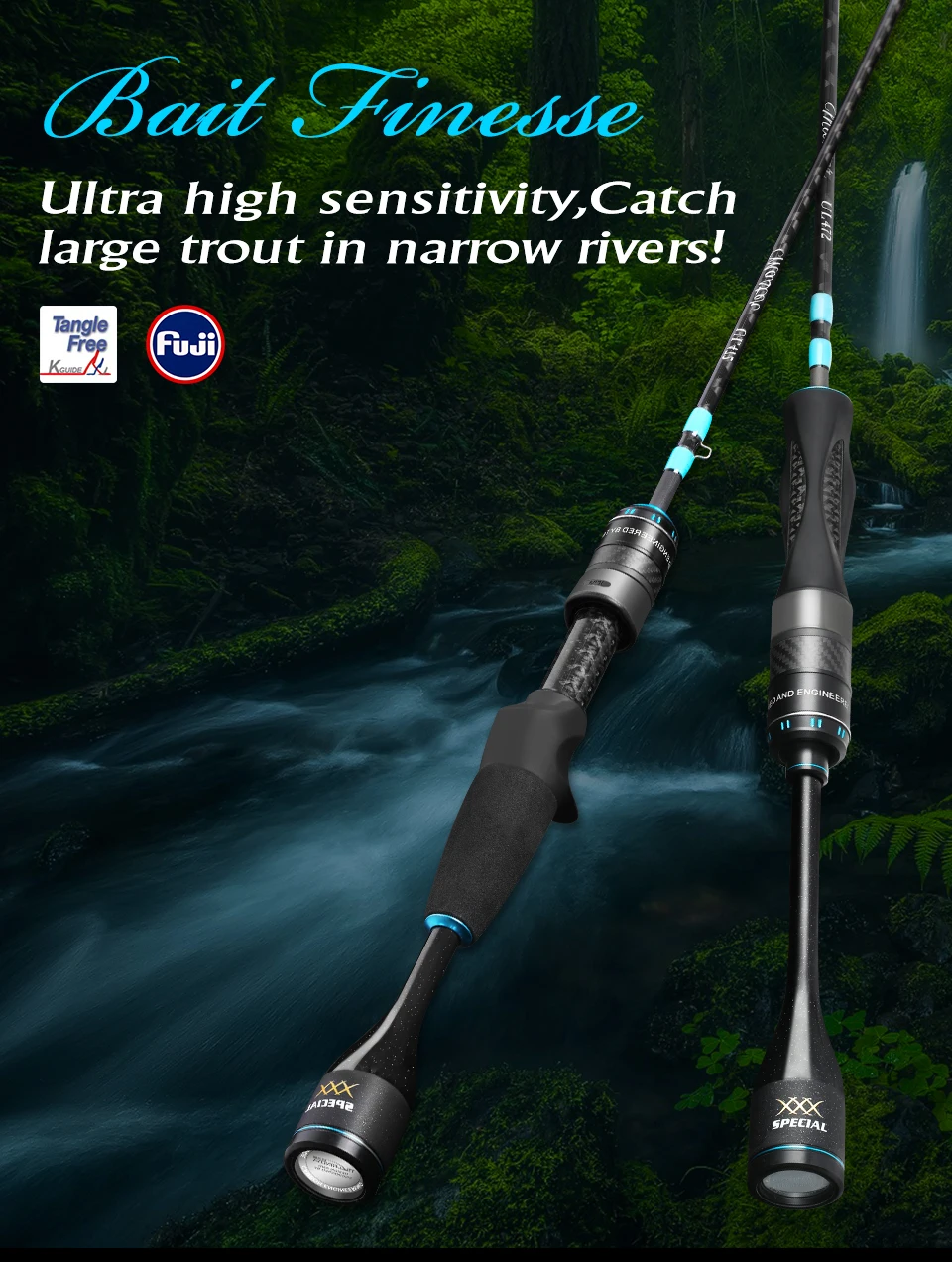 TSURINOYA NEW Casting Spinning Fishing Rod MASTER UL Power 1.4/1.68m FUJI Guide Ring Reel Seat FUJI accessories Trout 2 Sections