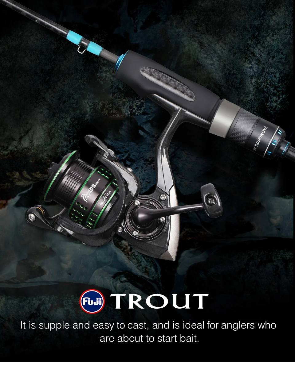 TSURINOYA NEW Casting Spinning Fishing Rod MASTER UL Power 1.4/1.68m FUJI Guide Ring Reel Seat FUJI accessories Trout 2 Sections
