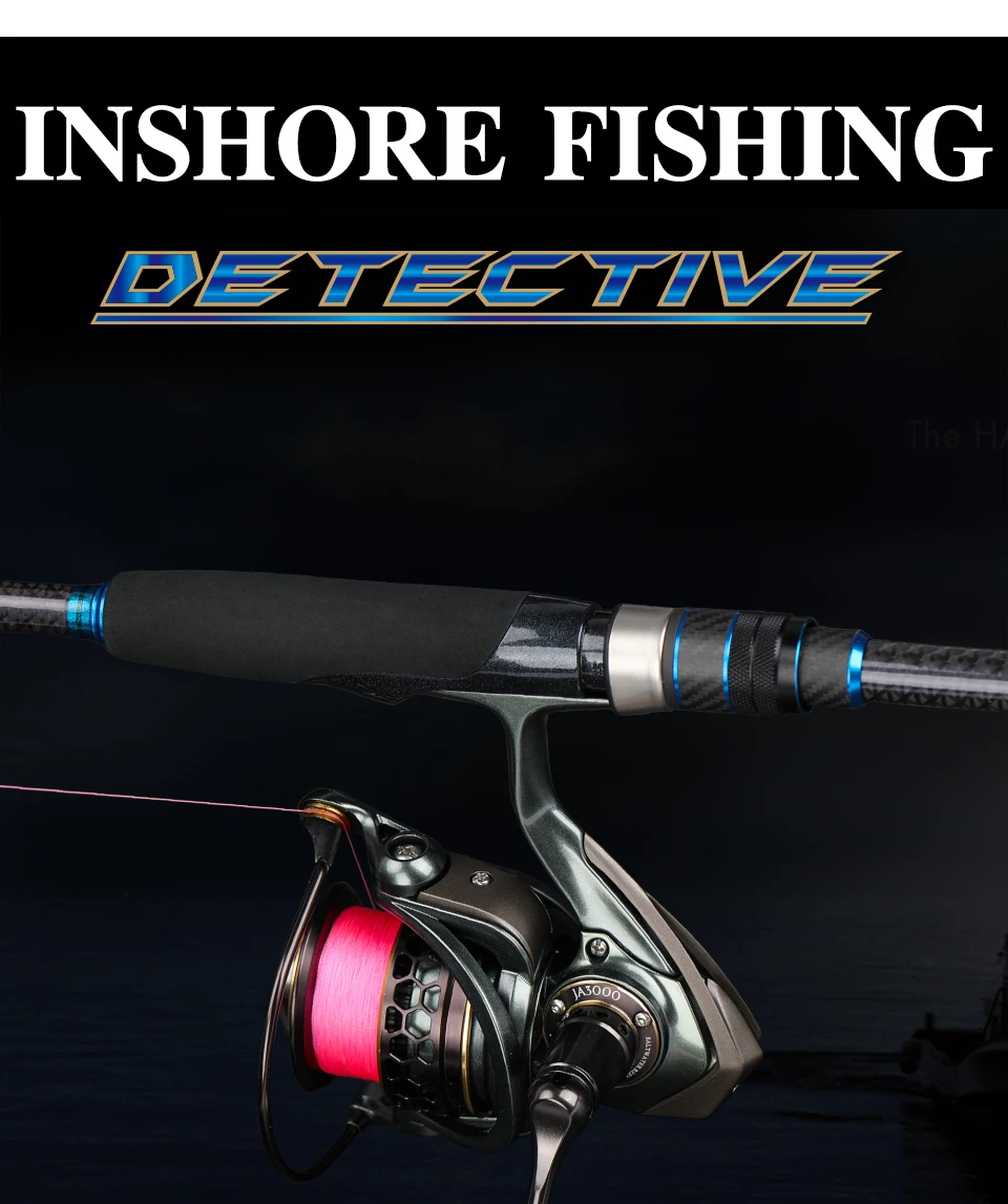 TSURINOYA Long Casting Inshore Spinning Fishing Rod Detective 3.0m 3.3m 3 Section Medium Power FUJI Guide Reel Seat Seabass Rod