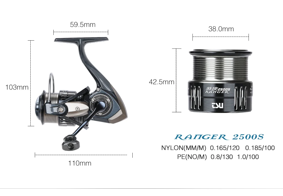 TSURINOYA 187g Ultra-light Spinning Fishing Reel RANGER 2000S 2500S 3000S Shallow Spool Long Casting Sea Fishing Pike Bass Wheel