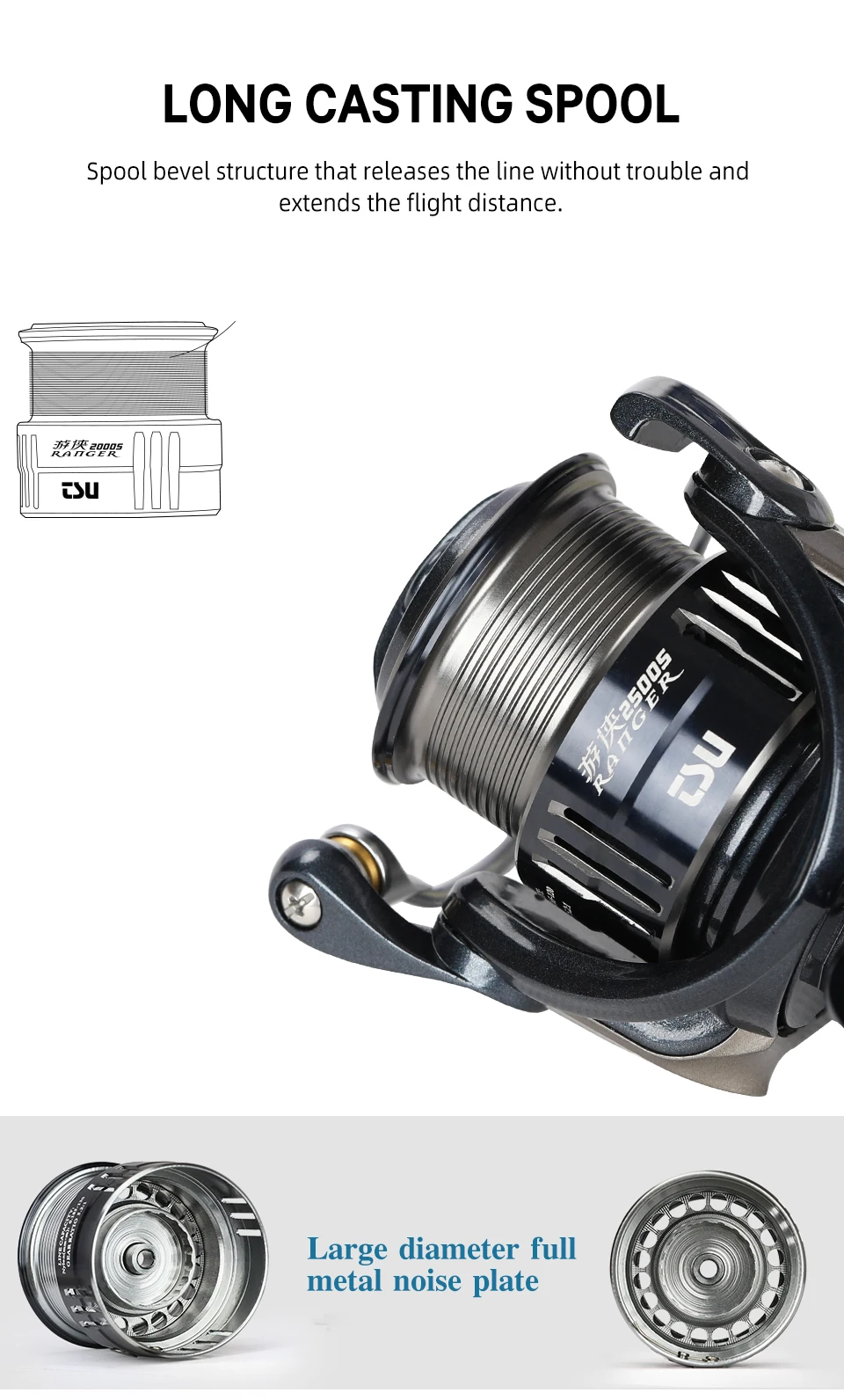 TSURINOYA 187g Ultra-light Spinning Fishing Reel RANGER 2000S 2500S 3000S Shallow Spool Long Casting Sea Fishing Pike Bass Wheel