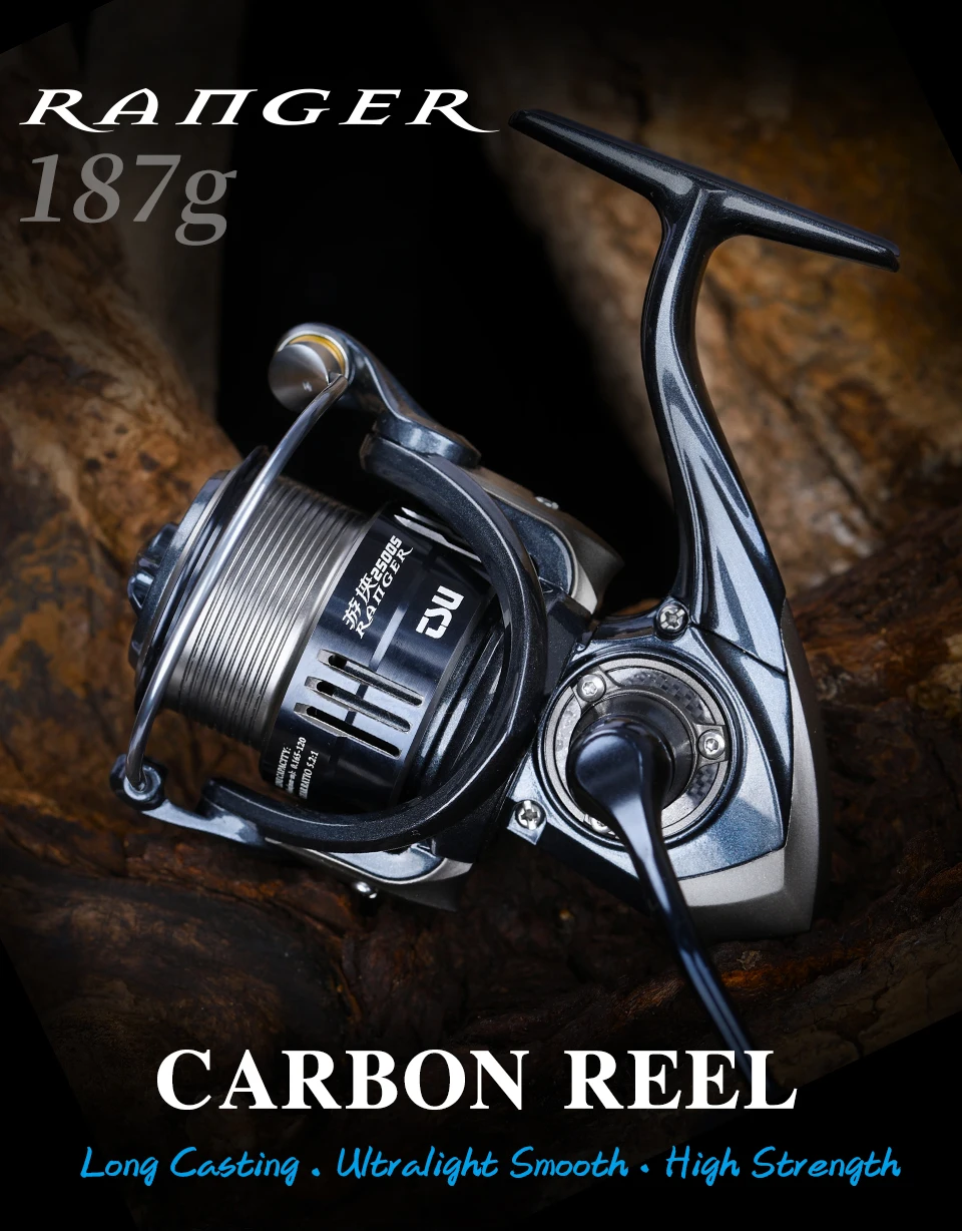 TSURINOYA 187g Ultra-light Spinning Fishing Reel RANGER 2000S 2500S 3000S Shallow Spool Long Casting Sea Fishing Pike Bass Wheel