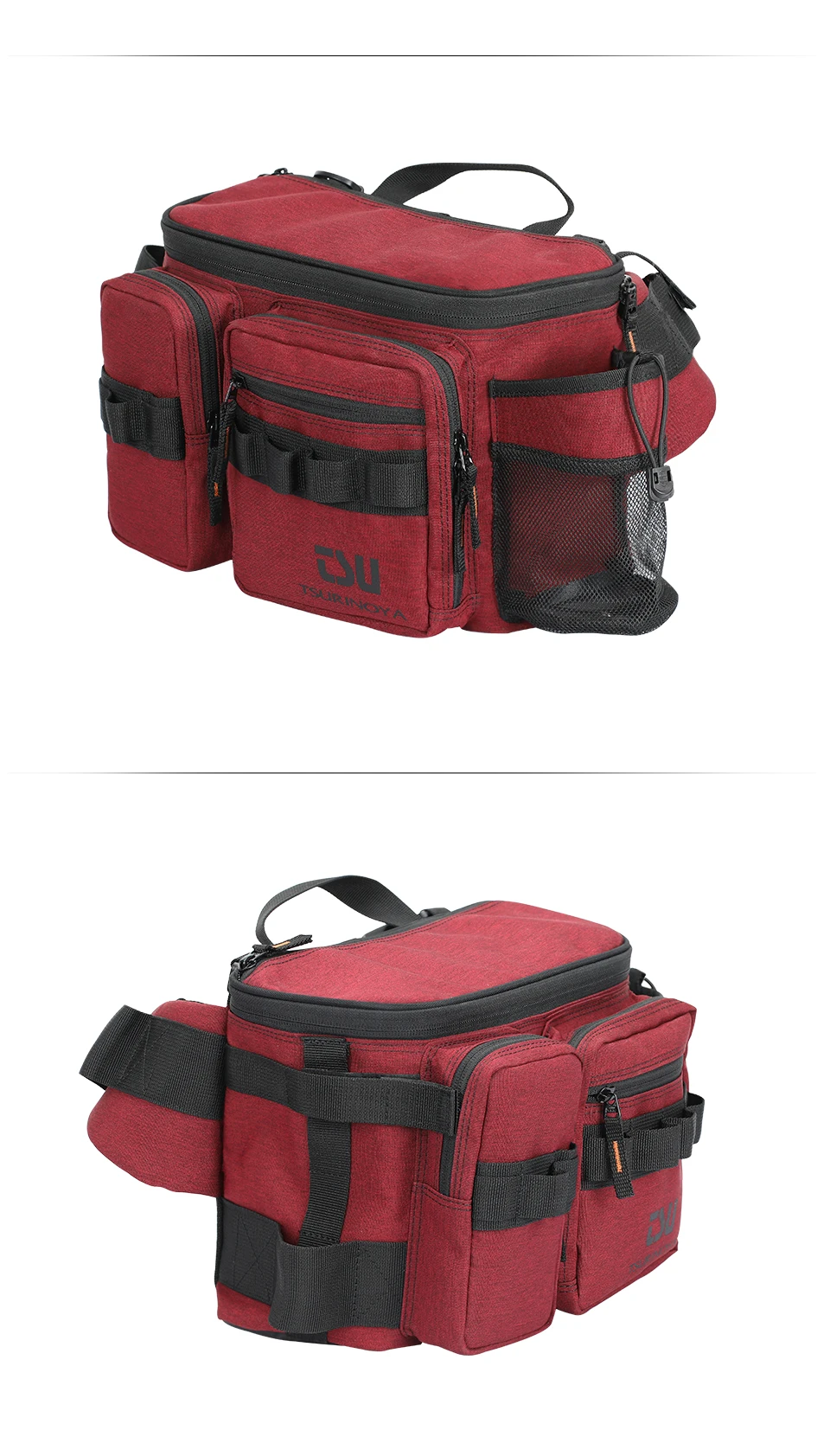 TSURINOYA Fishing Bag RX1911 Multifunction  Large Capacity Waterproof Hip Bag Fishing Tackle Pack Outdoor Shoulder Bags