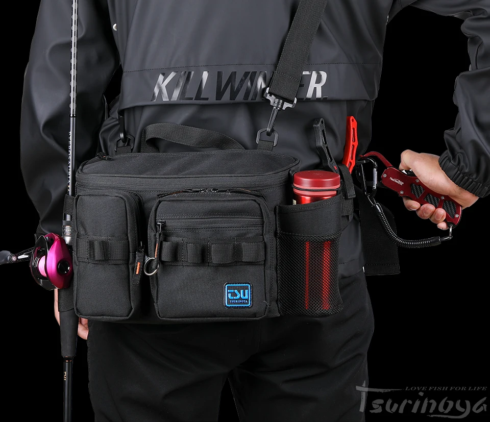 TSURINOYA Fishing Bag RX1911 Multifunction  Large Capacity Waterproof Hip Bag Fishing Tackle Pack Outdoor Shoulder Bags