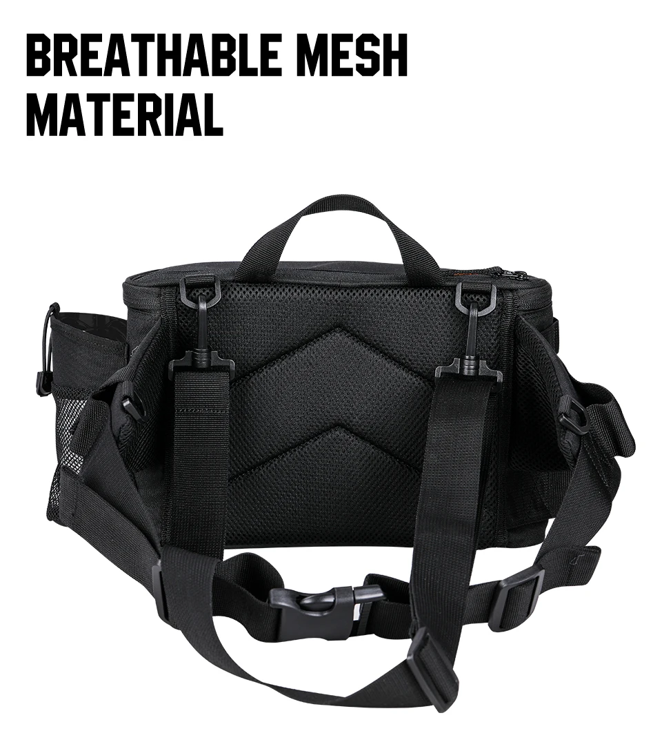 TSURINOYA Fishing Bag RX1911 Multifunction  Large Capacity Waterproof Hip Bag Fishing Tackle Pack Outdoor Shoulder Bags