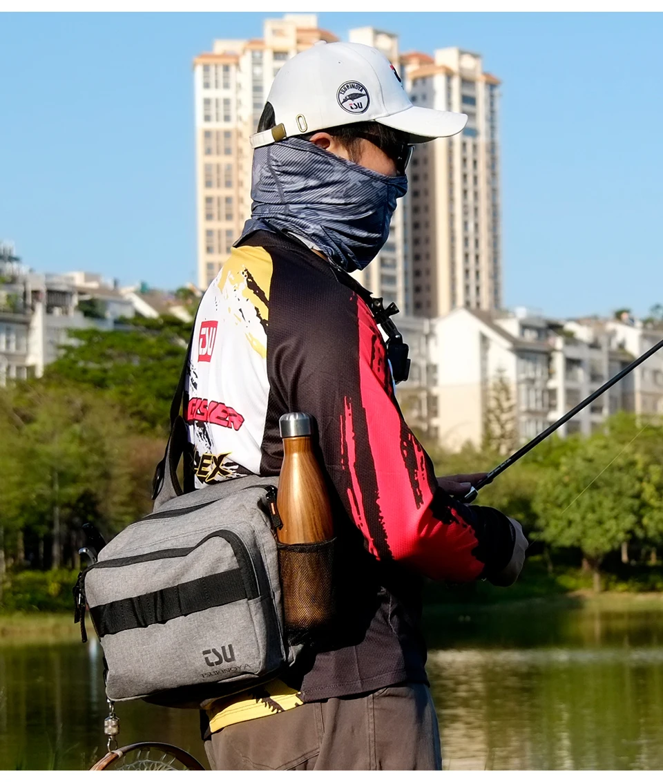 TSURINOYA Multifunctional Portable Fishing Tackle Bag High Capacity Hip Bag Waist Pack Fish Lures Utility Storage Shoulder Bag