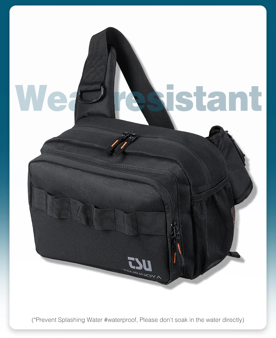TSURINOYA Multifunctional Portable Fishing Tackle Bag High Capacity Hip Bag Waist Pack Fish Lures Utility Storage Shoulder Bag