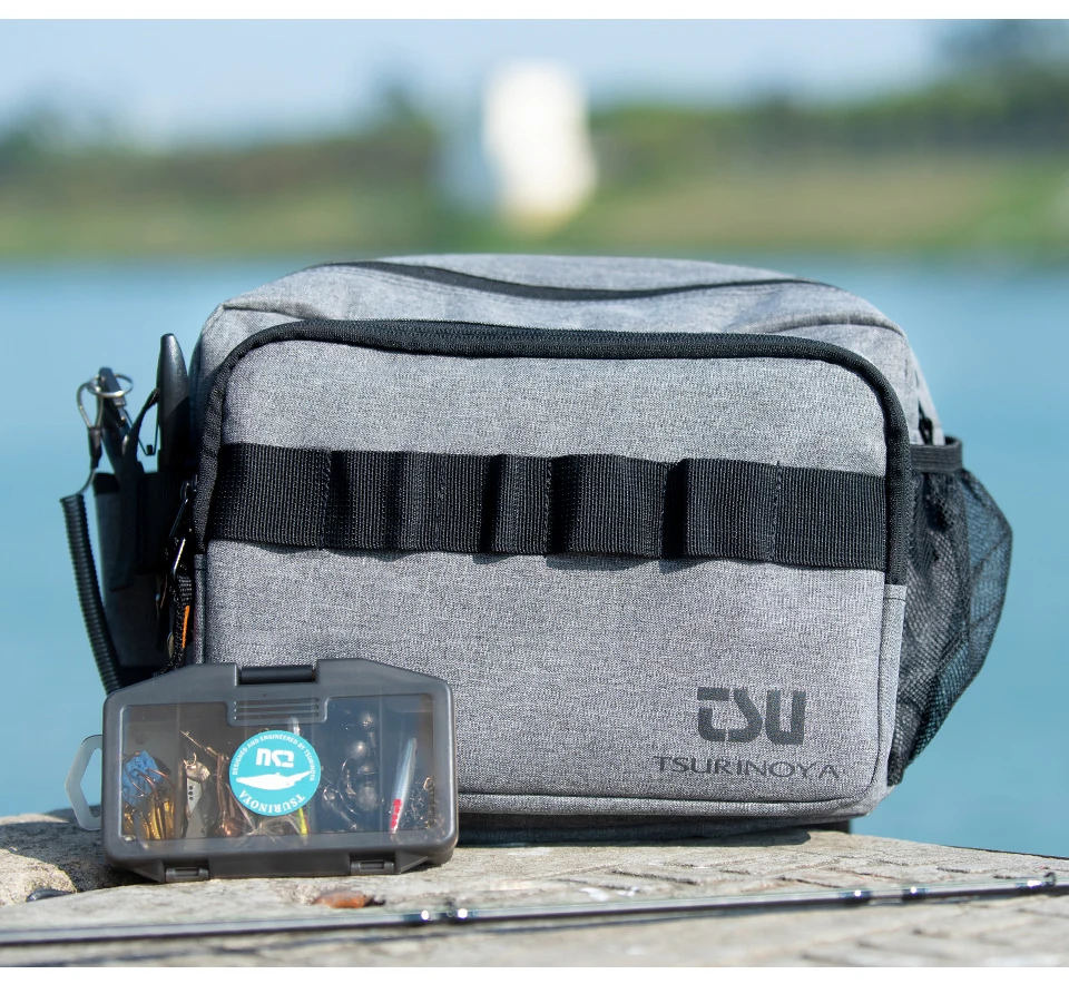 TSURINOYA Multifunctional Portable Fishing Tackle Bag High Capacity Hip Bag Waist Pack Fish Lures Utility Storage Shoulder Bag
