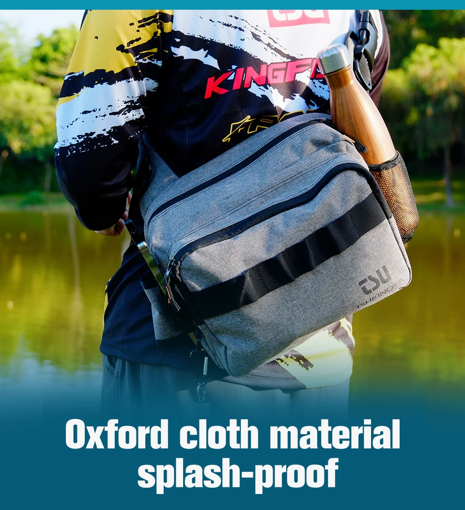 TSURINOYA Multifunctional Portable Fishing Tackle Bag High Capacity Hip Bag Waist Pack Fish Lures Utility Storage Shoulder Bag