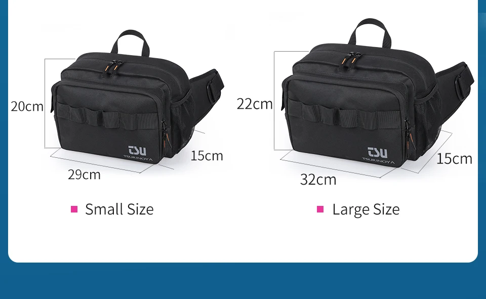 TSURINOYA Multifunctional Portable Fishing Tackle Bag High Capacity Hip Bag Waist Pack Fish Lures Utility Storage Shoulder Bag