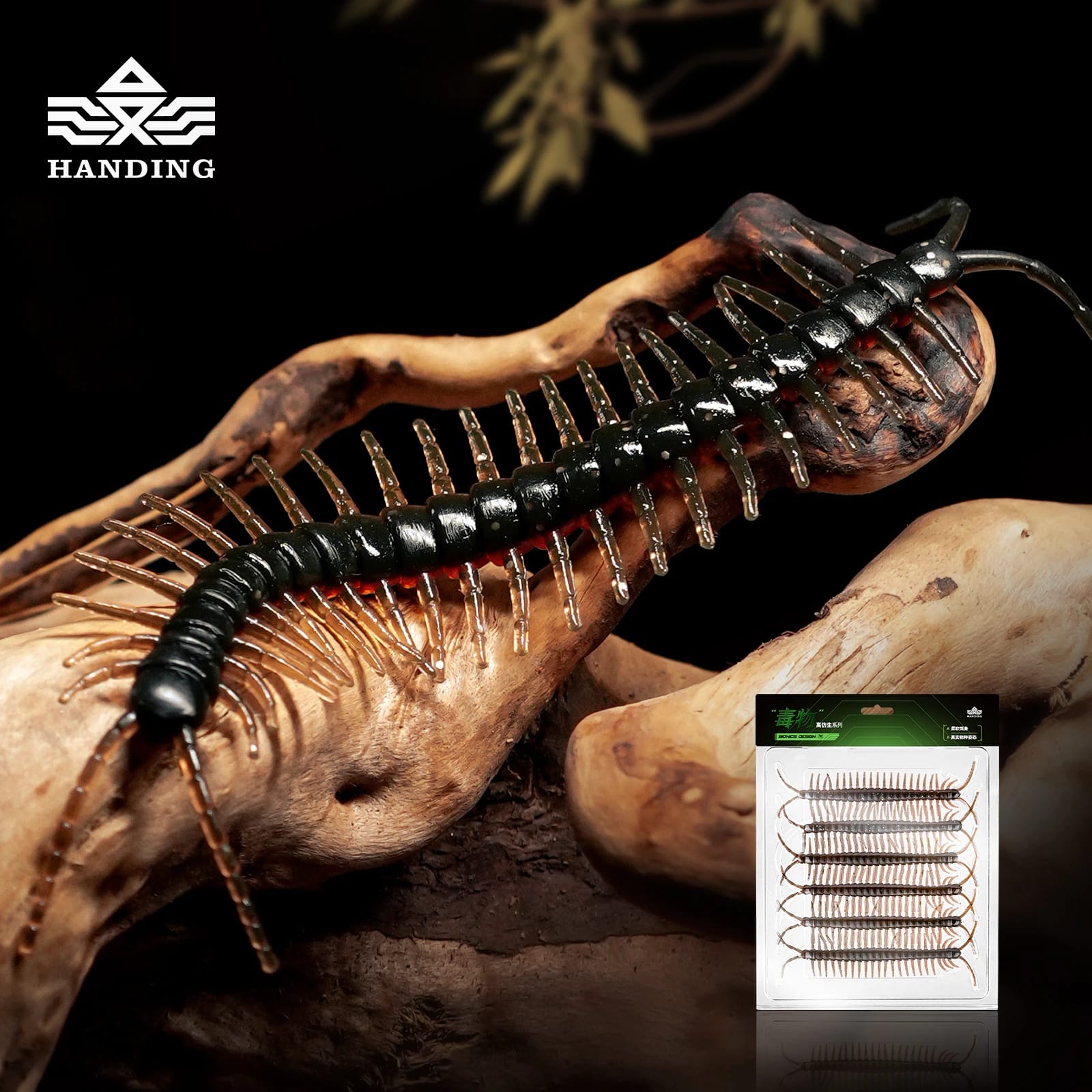 HANDING Centipede Lures for Bass 6Pcs/Bag TPE Material Soft Plastic Bait Super Realistic Fishing Lure Centipede Soft Bait Lures