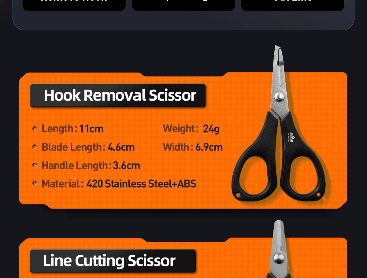 HANDING Fishing Scissors Stainless Steel High Quality Remove Hook and Cut Fishing Ling Easy to Carry Fishinig Tools Accessory