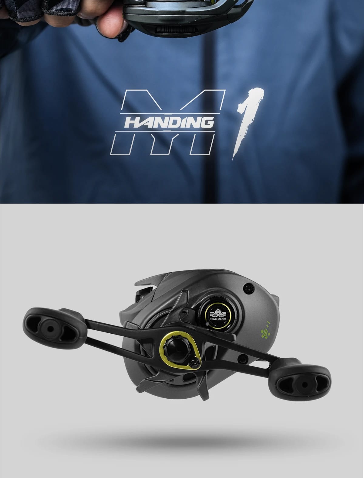 HANDING M1 Baitcast Fishing Reel 8KG Max Drag Low Profile 6+1 Ball Bearing 7.2:1 Gear Ratio 207G Durable Baitcaster Fishing Reel