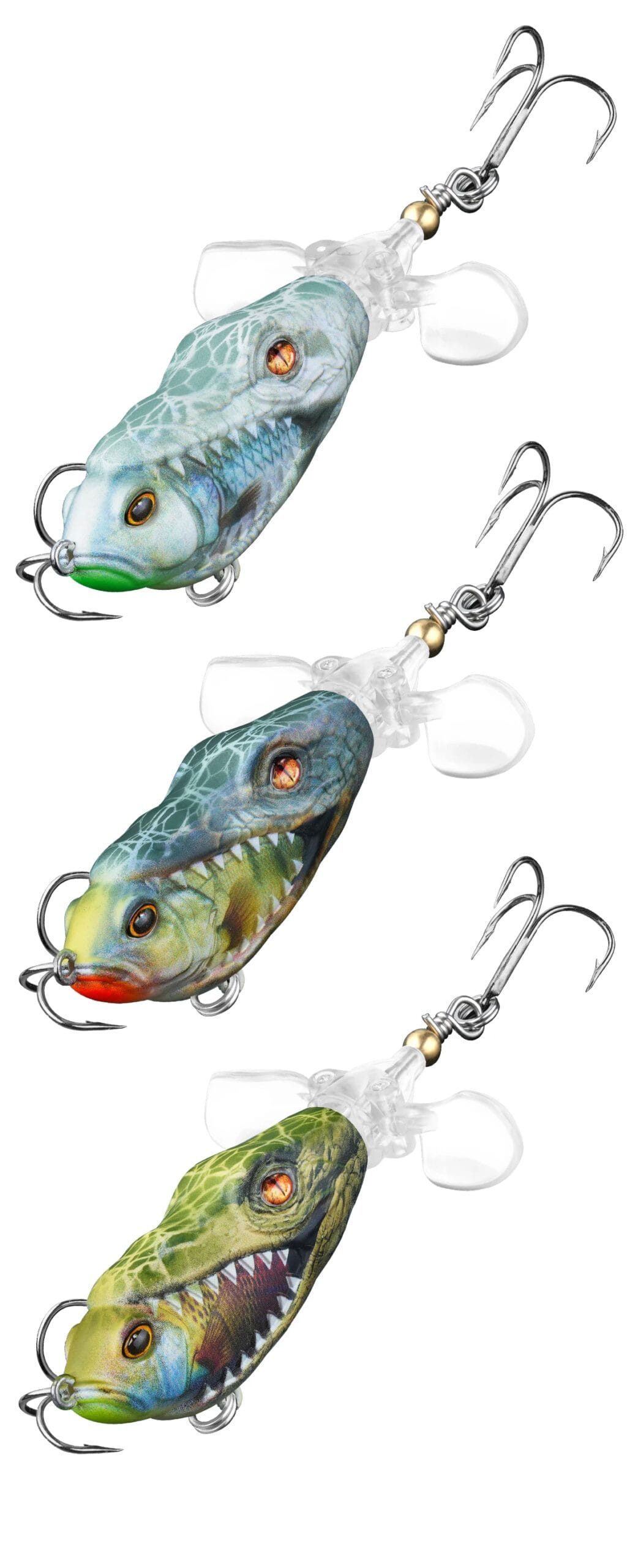 HANDING 3pcs/pack M1 Popper Topwater Fishing Lure Durable Steel Ring Fishing Tackle Sound Effect Floating Topwater Fishing Lures