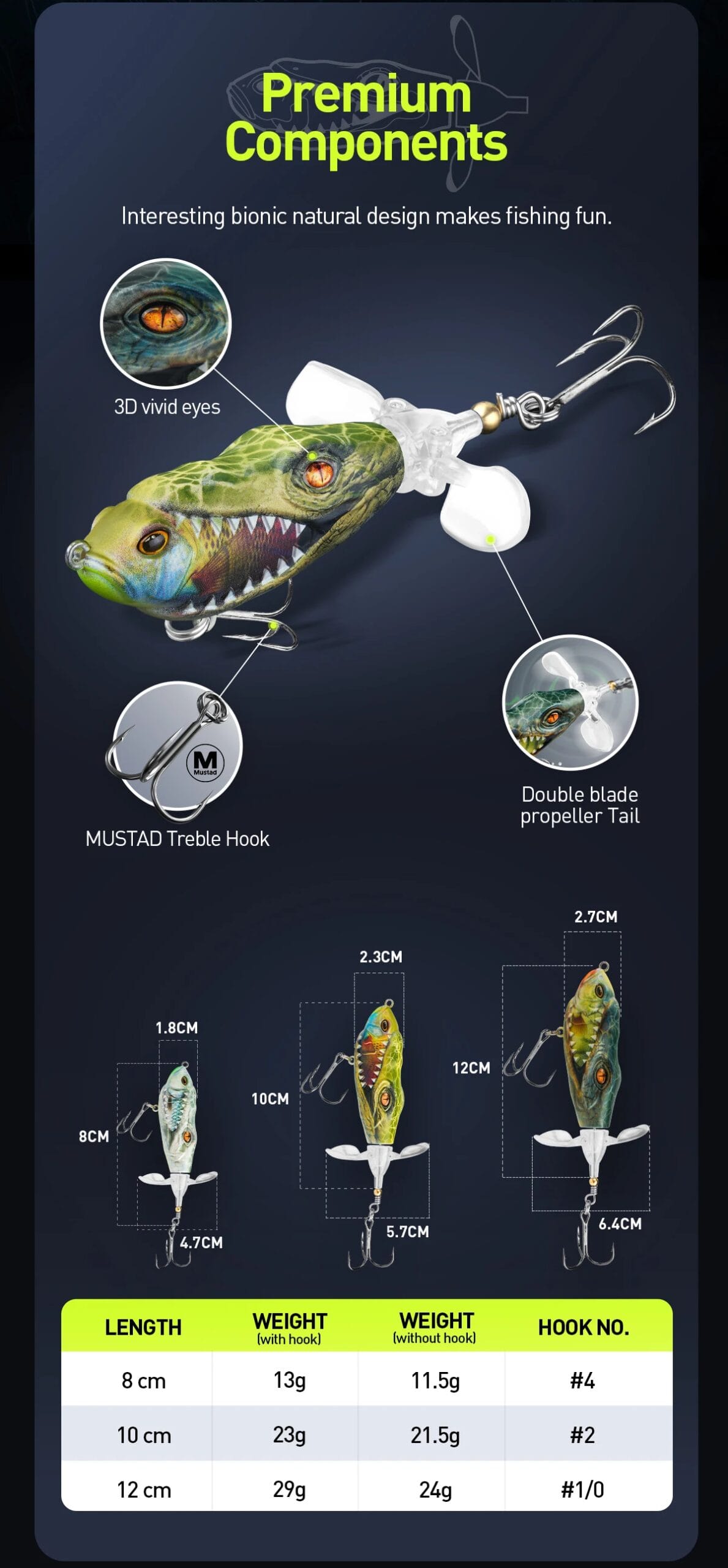 HANDING 3pcs/pack M1 Popper Topwater Fishing Lure Durable Steel Ring Fishing Tackle Sound Effect Floating Topwater Fishing Lures
