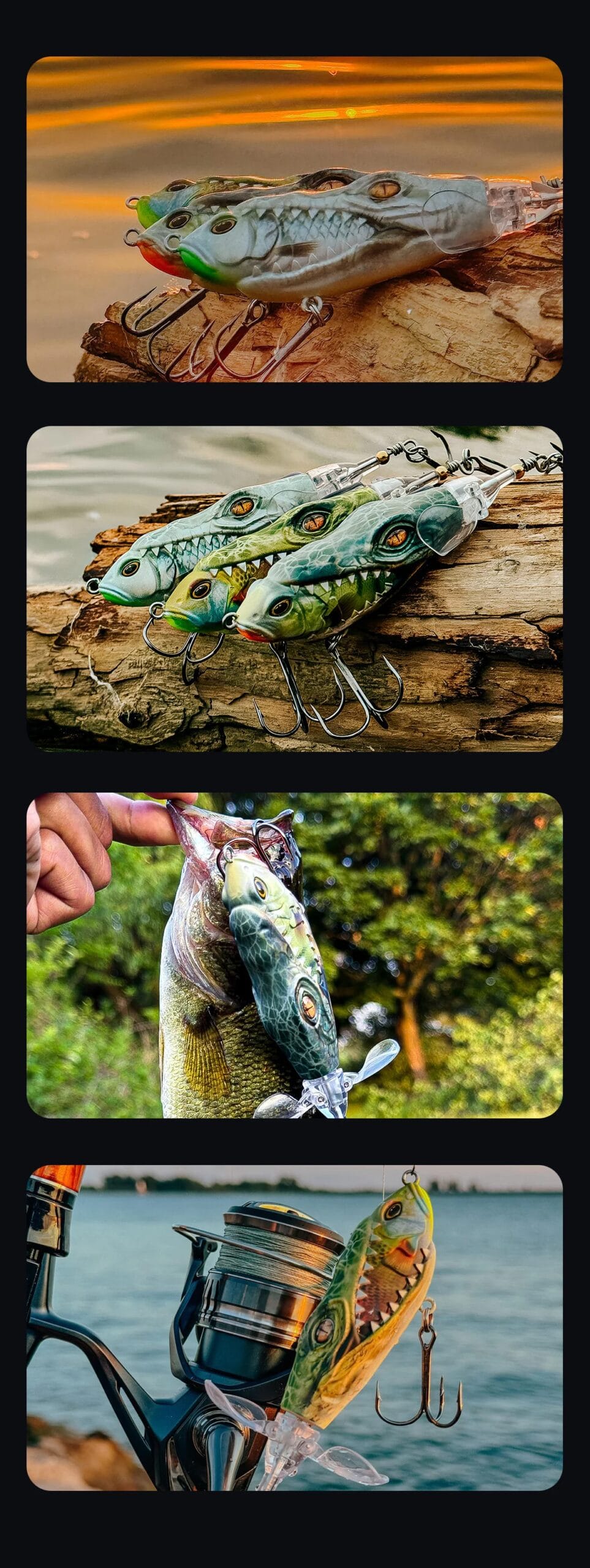 HANDING 3pcs/pack M1 Popper Topwater Fishing Lure Durable Steel Ring Fishing Tackle Sound Effect Floating Topwater Fishing Lures