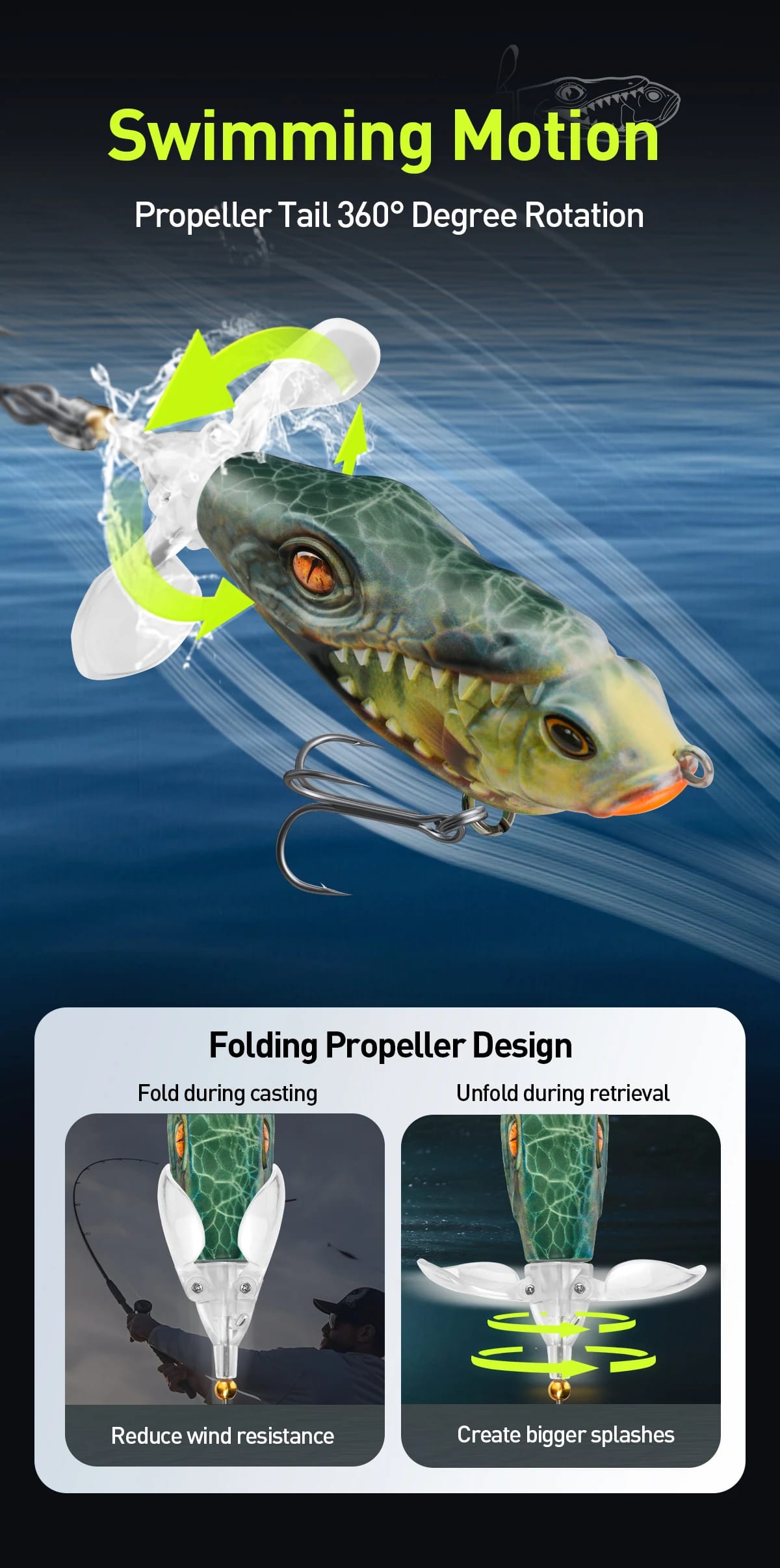 HANDING 3pcs/pack M1 Popper Topwater Fishing Lure Durable Steel Ring Fishing Tackle Sound Effect Floating Topwater Fishing Lures