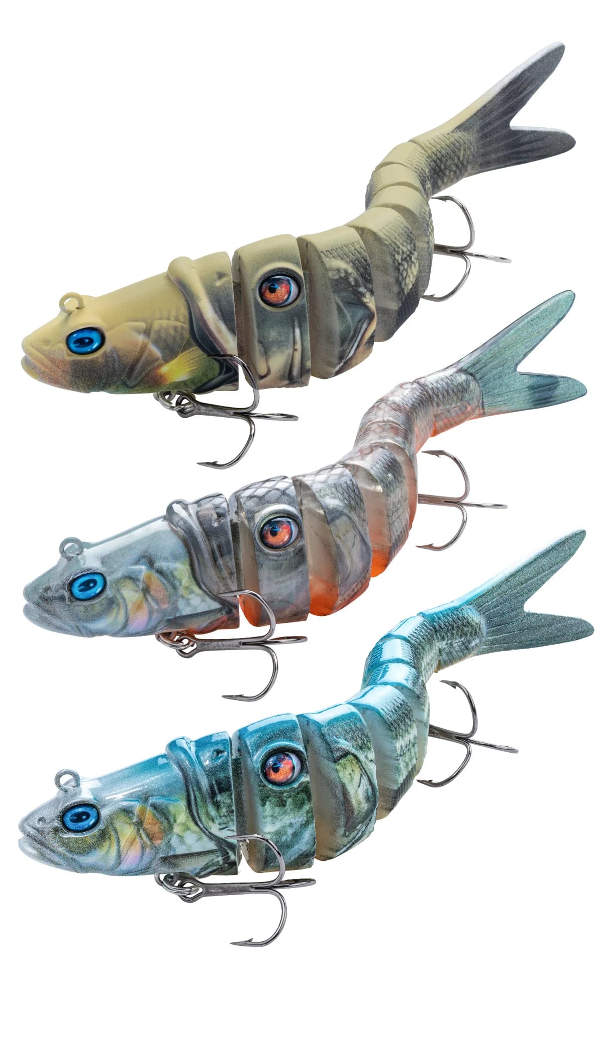 HANDING 3pcs/pack 8 Segments Multi-Jointed Swimbait Fishing Lure 0.98m/s Sinking Speed Spinning Casting Pike and Bass Fishing