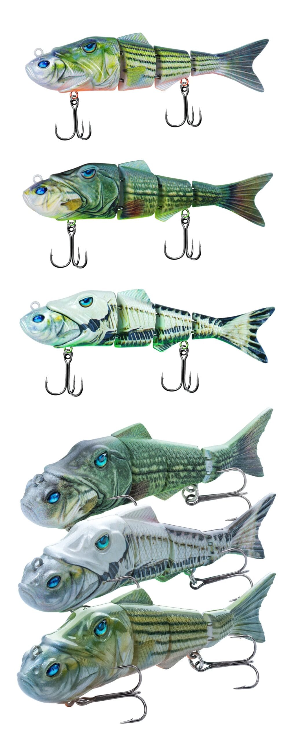 HANDING 3pcs/pack 15g/22g/34g M1 Lipless Multi-Jointed Swimbait Body Fishing Lure Tackle for Bass Pike Fishing  Lures Bait Kit