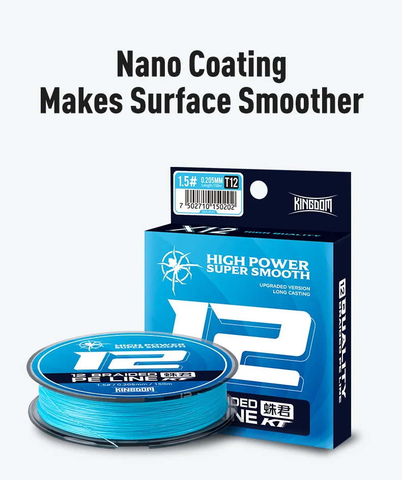 Kingdom Fishing Line 150m 8 Strands 12 Strands Braided Long Casting Japan Monofilament PE Line Saltwater Fishing Tackle Wire