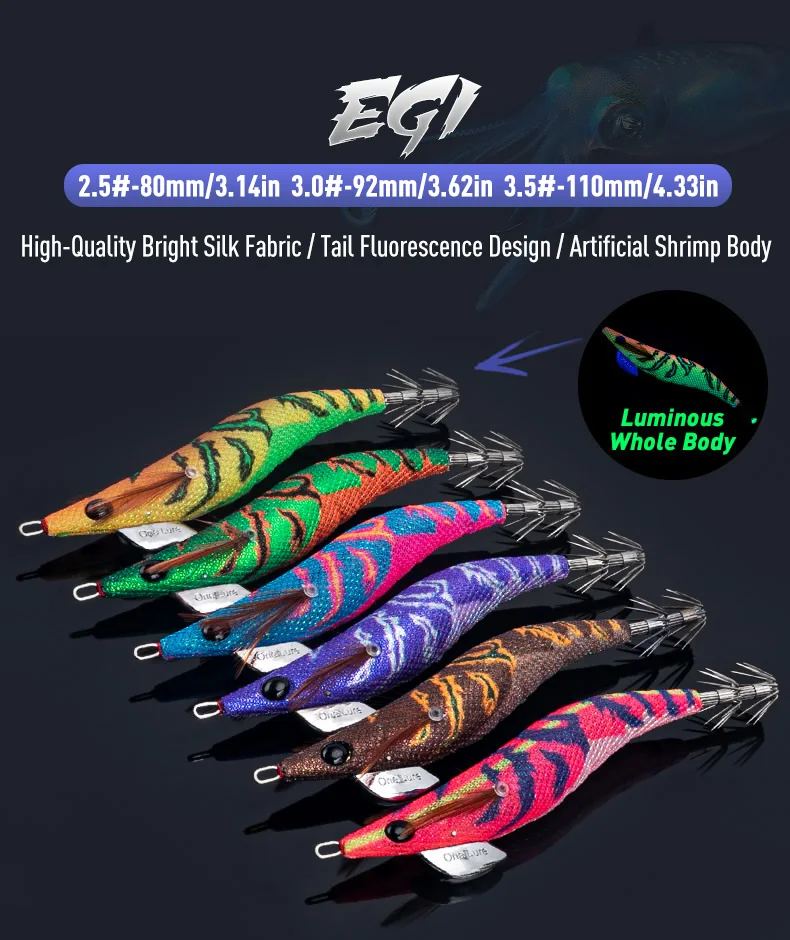 Kingdom New Saltwater Egi Squid Jig 2.5# 3.0# 3.5# Japan Quality Customize Color Artificial Shrimp Lure Squid Jigging for Sea