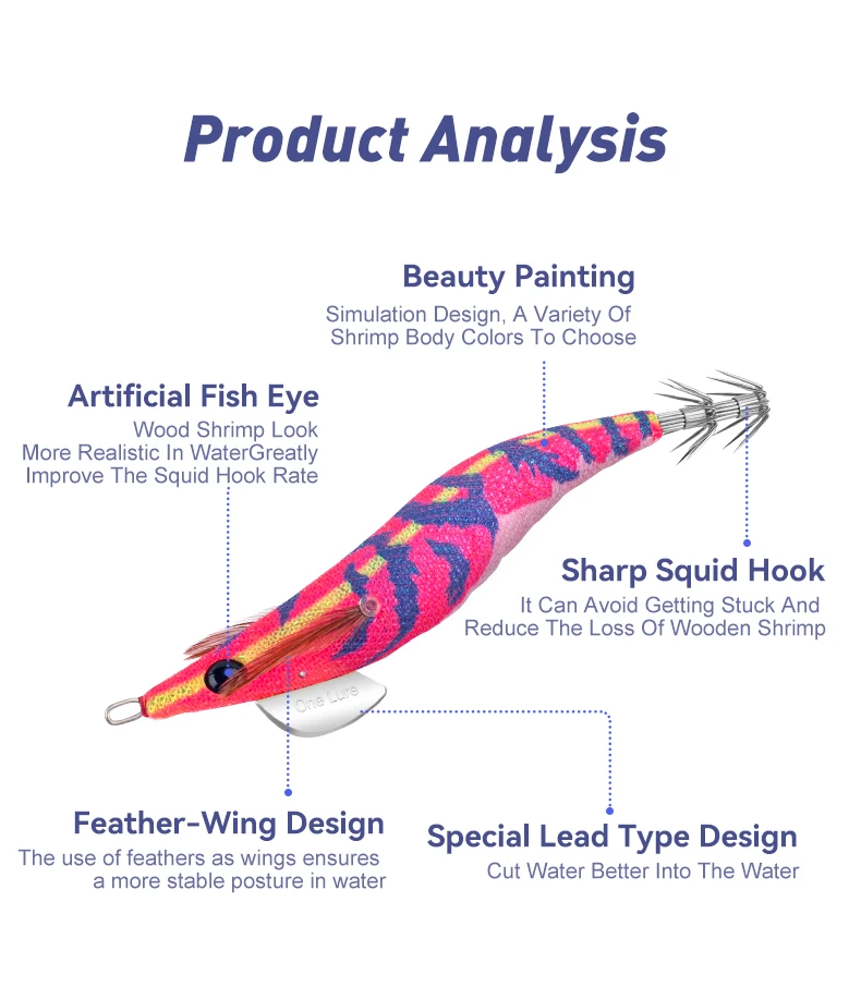 Kingdom New Saltwater Egi Squid Jig 2.5# 3.0# 3.5# Japan Quality Customize Color Artificial Shrimp Lure Squid Jigging for Sea