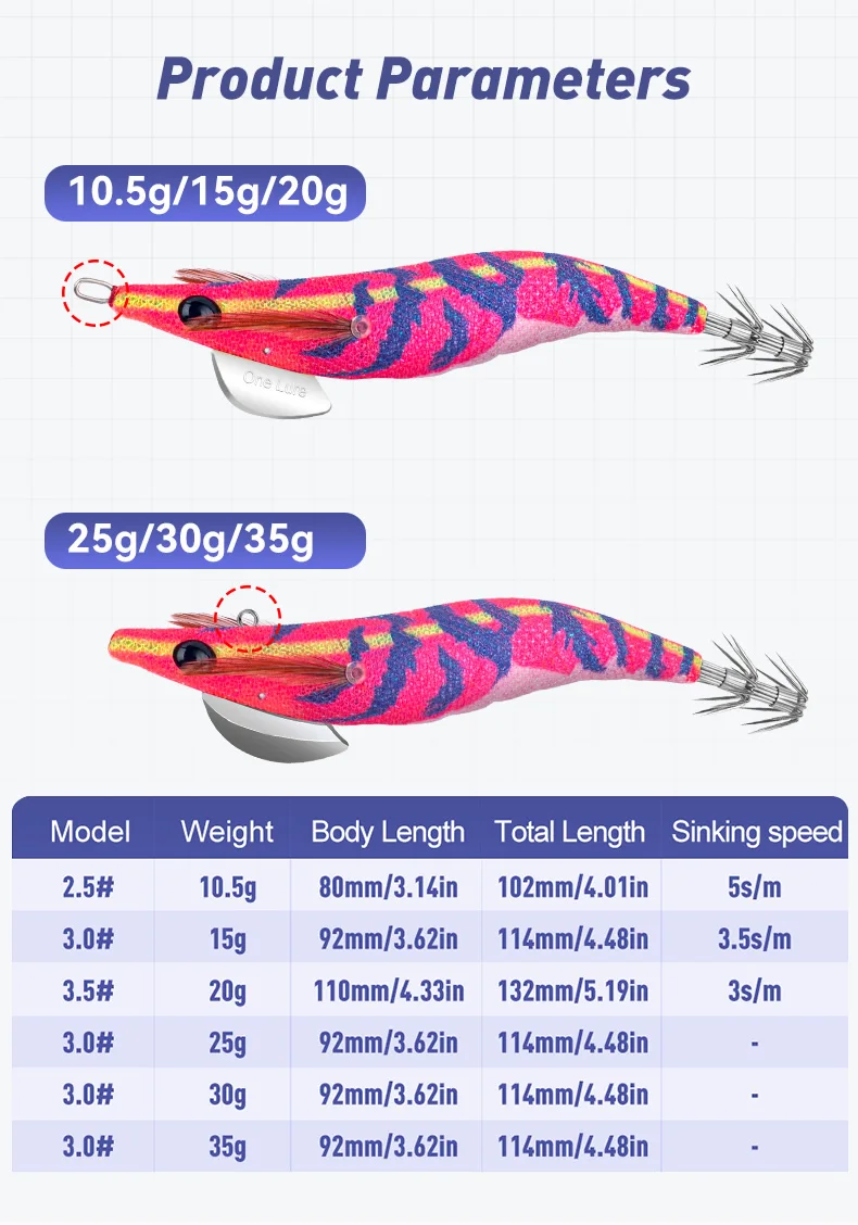 Kingdom New Saltwater Egi Squid Jig 2.5# 3.0# 3.5# Japan Quality Customize Color Artificial Shrimp Lure Squid Jigging for Sea