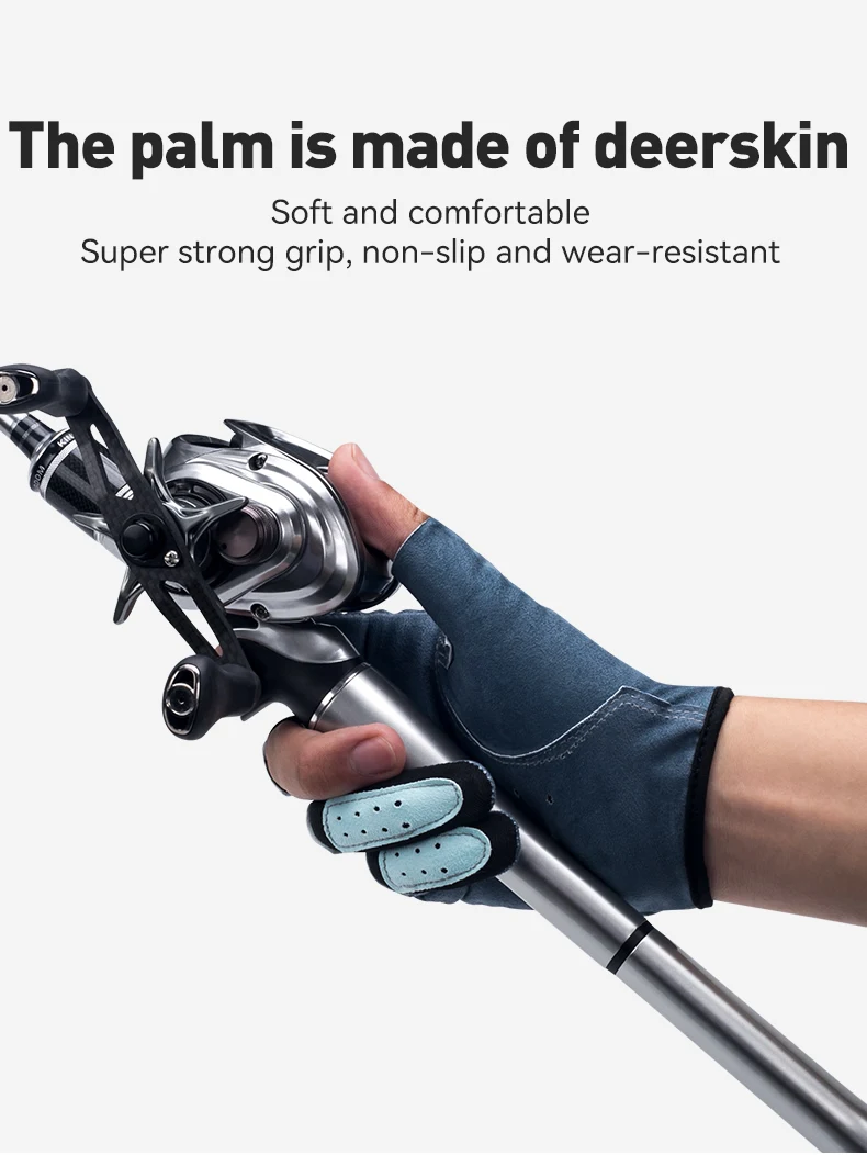 Kingdom Anti-Slip Fishing Gloves Comfort Breathable Durable Outdoor Sun protection Women Men Universal Fishing Protection Gloves