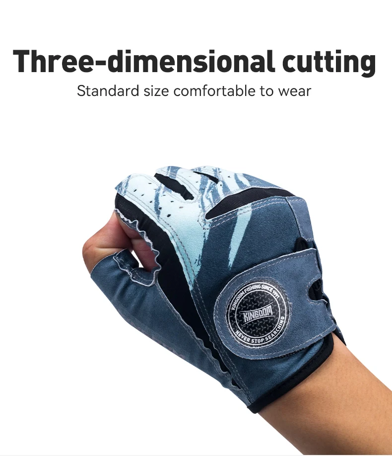 Kingdom Anti-Slip Fishing Gloves Comfort Breathable Durable Outdoor Sun protection Women Men Universal Fishing Protection Gloves