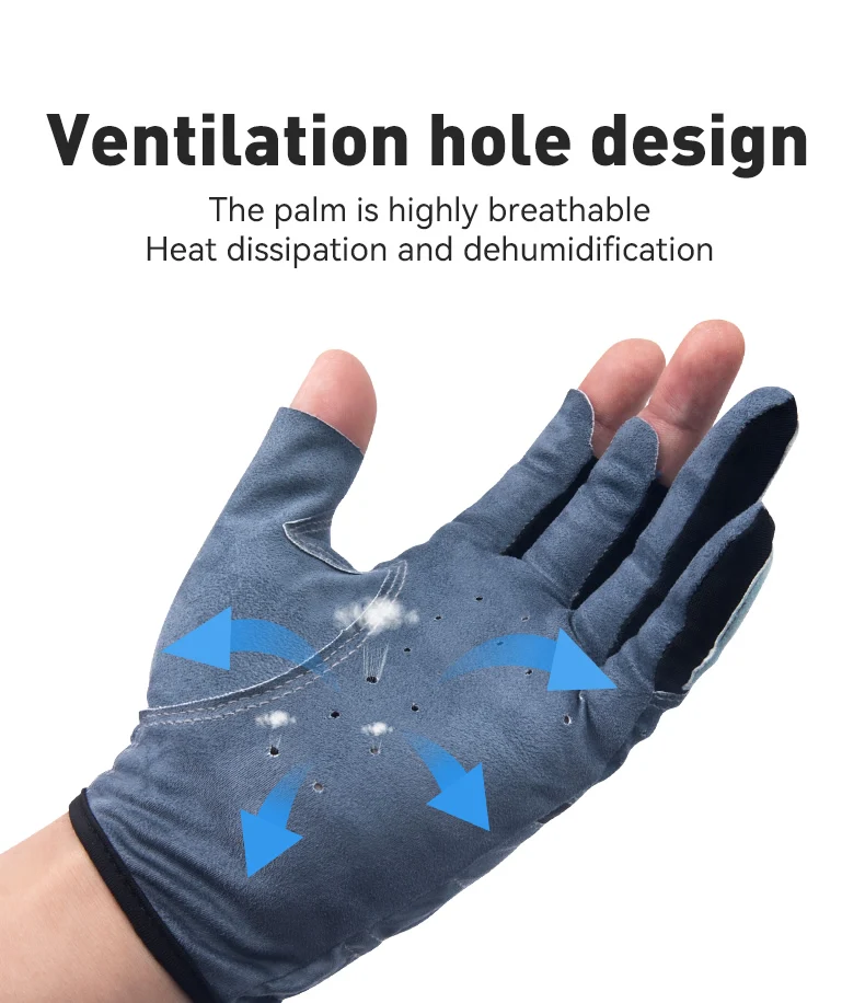 Kingdom Anti-Slip Fishing Gloves Comfort Breathable Durable Outdoor Sun protection Women Men Universal Fishing Protection Gloves