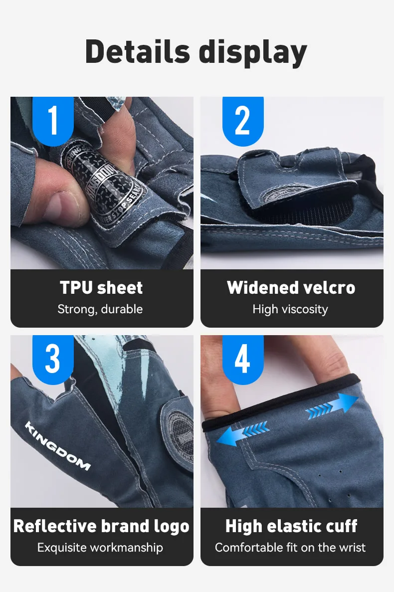 Kingdom Anti-Slip Fishing Gloves Comfort Breathable Durable Outdoor Sun protection Women Men Universal Fishing Protection Gloves