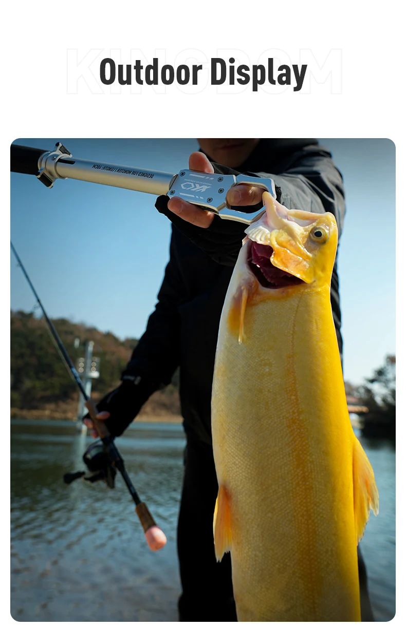 Kingdom Aluminum Fishing Gripper 30/40/60cm Portable Fish Controller Professional Fish Grip Lip Catcher Fish Control Tackle