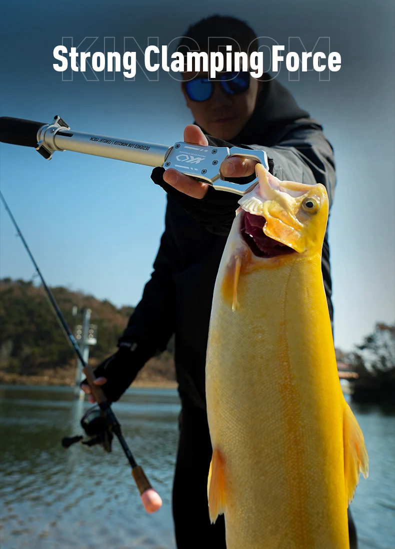 Kingdom Aluminum Fishing Gripper 30/40/60cm Portable Fish Controller Professional Fish Grip Lip Catcher Fish Control Tackle
