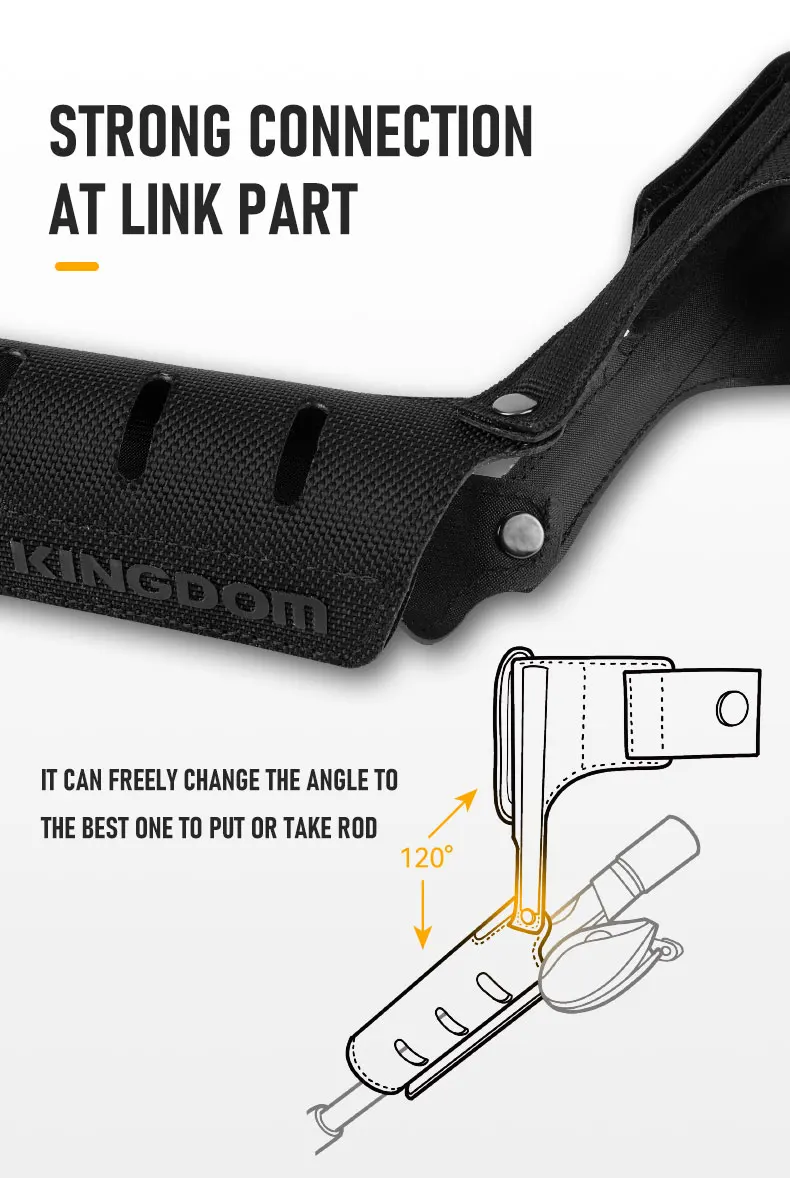 Kingdom Fishing Rod Holder Free Velcro Design Nylon Portable Lightweight Pole Inserter Rod Holder Fishing Tackles Accessories