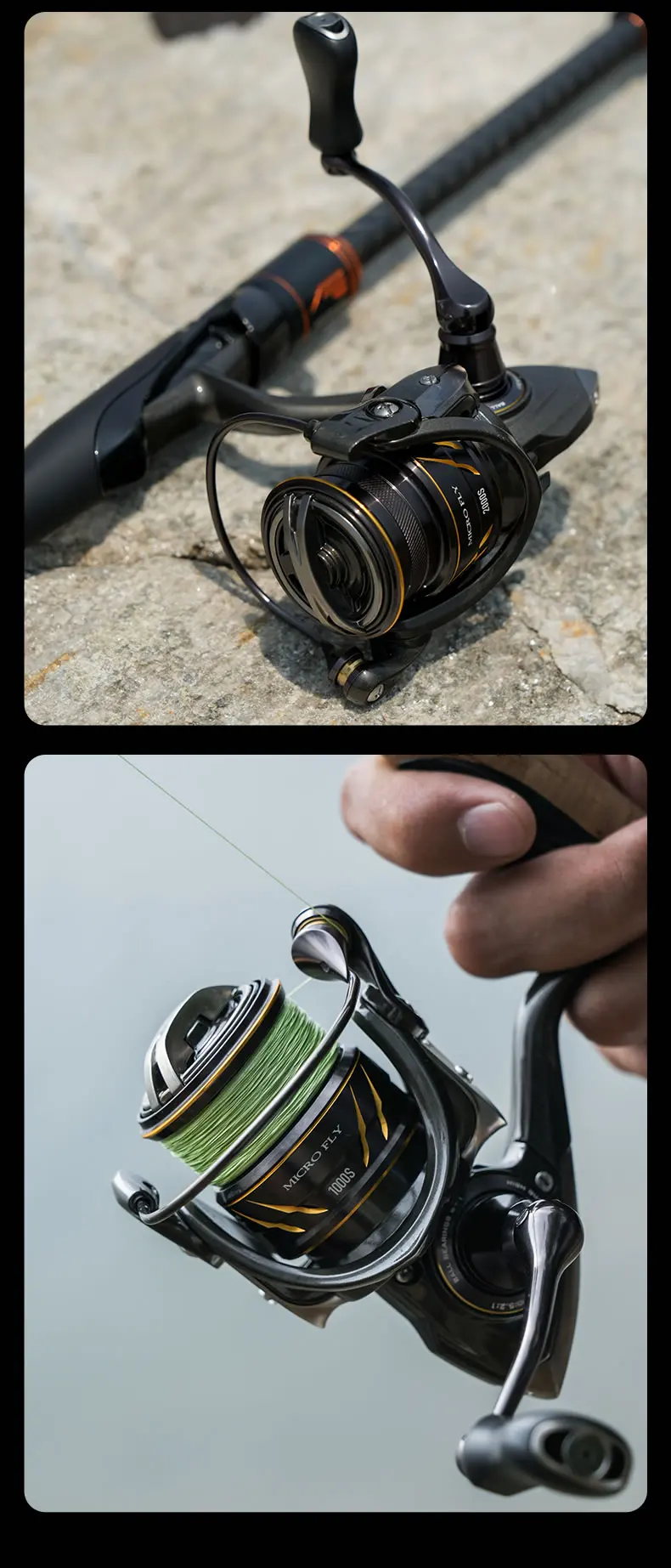 Kingdom Micro Fly Pro Fishing Spinning Reel 160g Utra light 8+1 Sealed Bearings 8KG Max Drag 5.2:1 Gear Ratio Fishing Reel