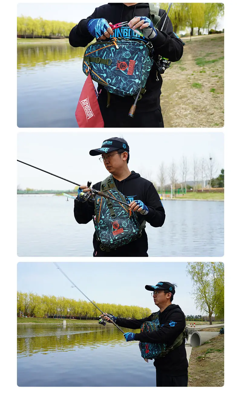 Kingdom Fishing Bags 39*24*16.5cm Outdoor Sports Backpack Fishing Reel Lure Box Fishing Accessories BAG For Bass Trout Fishing