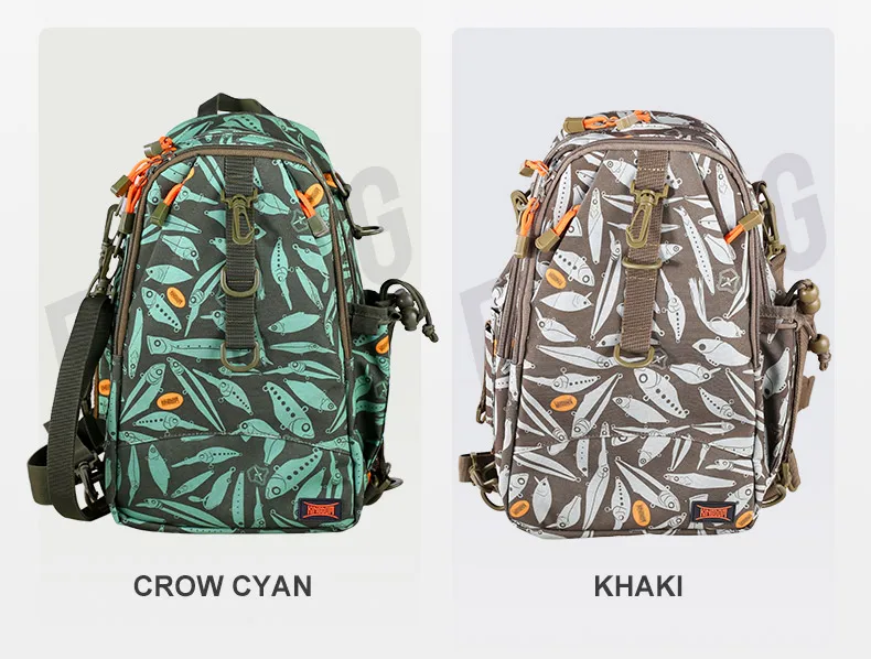 Kingdom Fishing Bags 39*24*16.5cm Outdoor Sports Backpack Fishing Reel Lure Box Fishing Accessories BAG For Bass Trout Fishing
