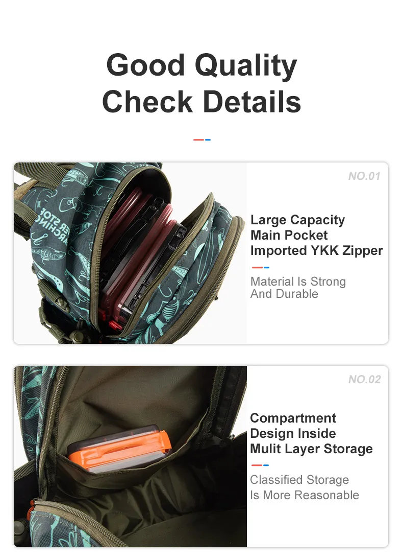 Kingdom Fishing Bags 39*24*16.5cm Outdoor Sports Backpack Fishing Reel Lure Box Fishing Accessories BAG For Bass Trout Fishing