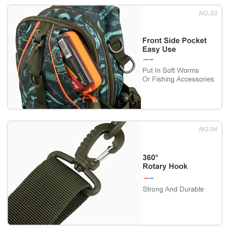 Kingdom Fishing Bags 39*24*16.5cm Outdoor Sports Backpack Fishing Reel Lure Box Fishing Accessories BAG For Bass Trout Fishing