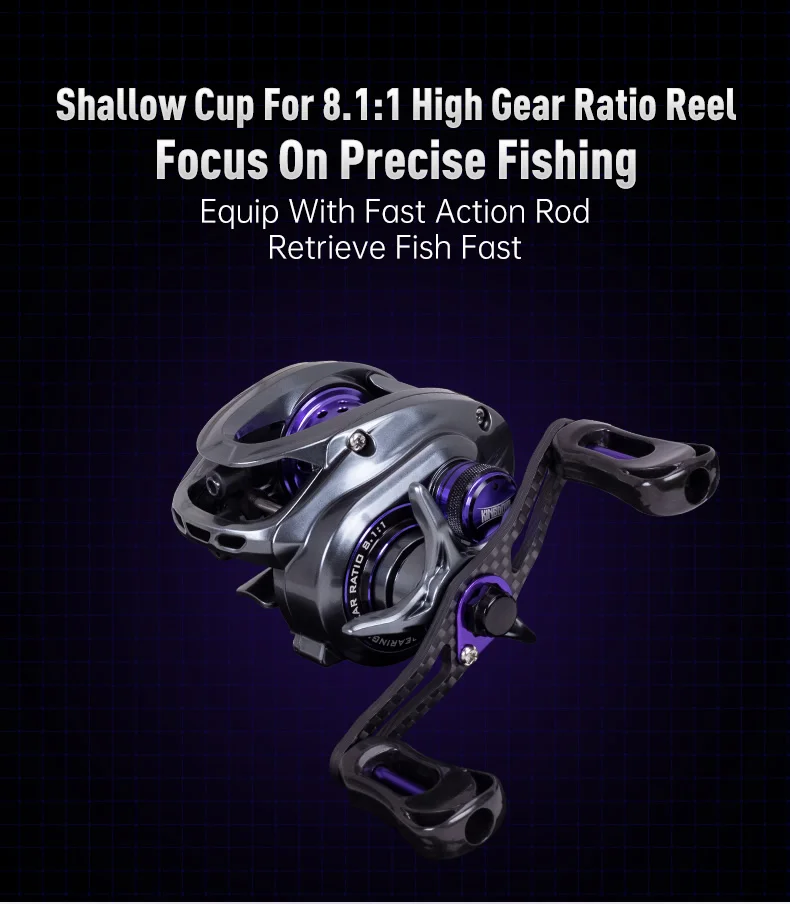 Kingdom 135g Fishing Reel Ultra Light Spool Bait Finesse Baitcasting Reel Micro Monster 7.1:1 8.1:1 4kg Shallow Spool Light Coil