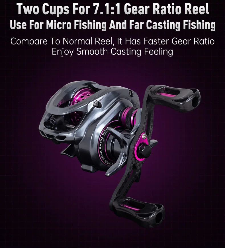 Kingdom 135g Fishing Reel Ultra Light Spool Bait Finesse Baitcasting Reel Micro Monster 7.1:1 8.1:1 4kg Shallow Spool Light Coil
