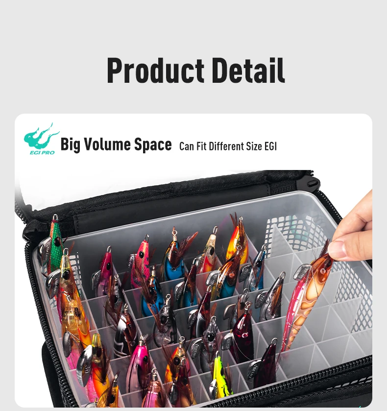 Kingdom Squid Jig Organizer Box Octopus Egi Case with 6/12/40 Grids Plastic Storage Container for Minnow Hard Bait Sea Tool Case