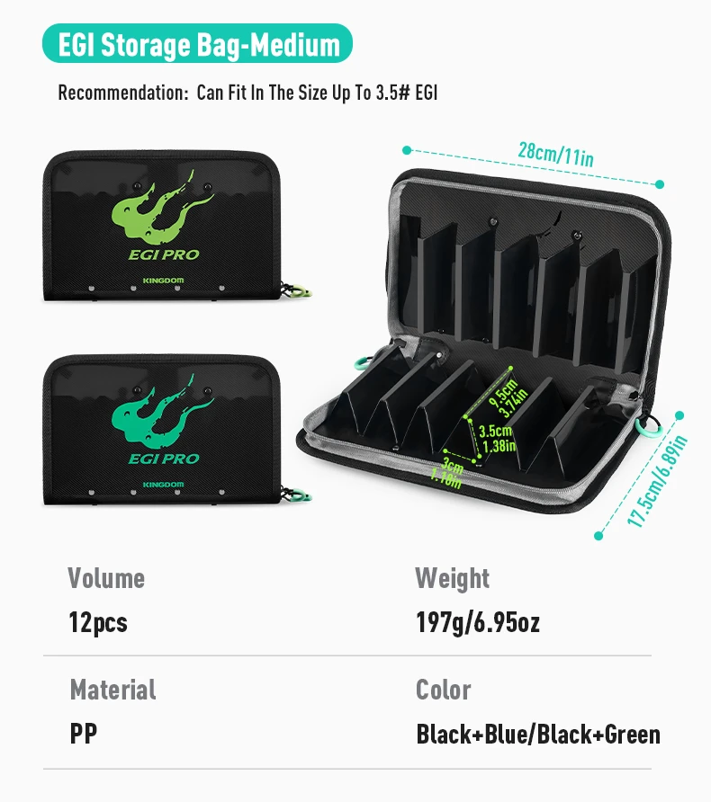 Kingdom Squid Jig Organizer Box Octopus Egi Case with 6/12/40 Grids Plastic Storage Container for Minnow Hard Bait Sea Tool Case