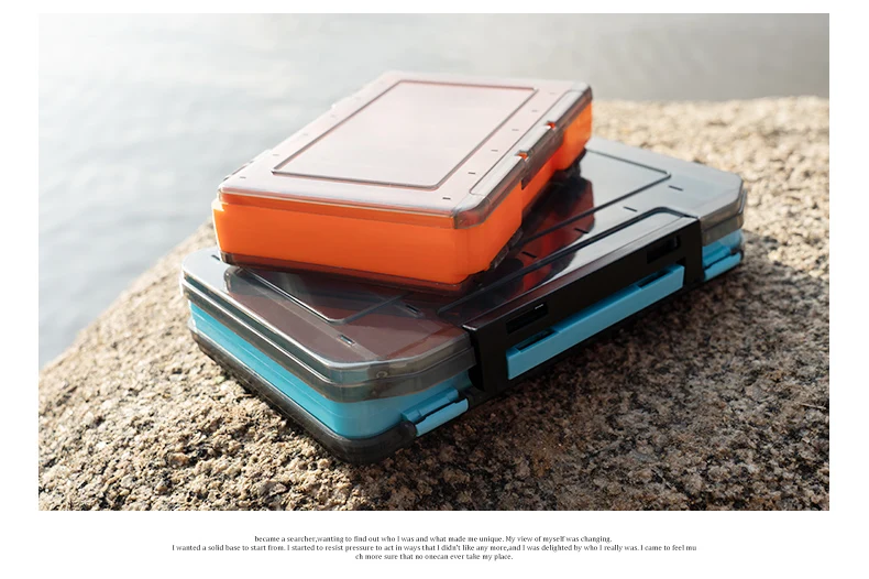 Kingdom Fishing Tackle Boxes 12 14 Compartments Double Sided High Strength Boxes Plastic Fishing Accessories Storage Case