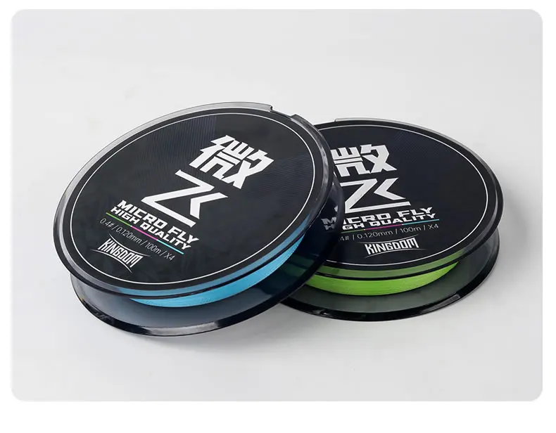Kingdom Micro Fly PE Line 4 Strands 8-Strands Fishing Line 100m Braided Japan Multifilament Smooth Tighter Far Casting Lines