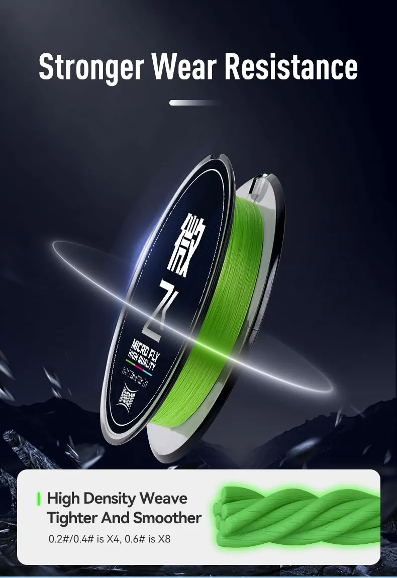 Kingdom Micro Fly PE Line 4 Strands 8-Strands Fishing Line 100m Braided Japan Multifilament Smooth Tighter Far Casting Lines