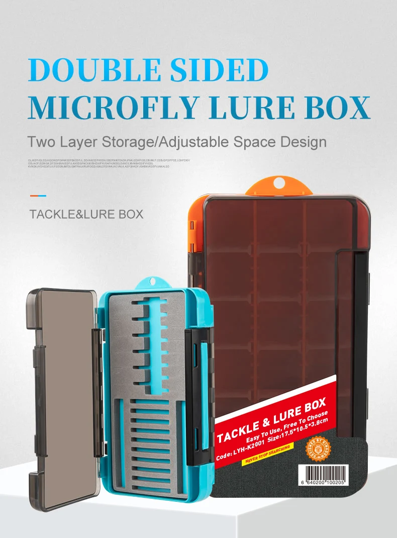 Kingdom Double Side Lure Fishing Tackle Box Multi Compartments Bait Hook Accessories Storage Case Plastic Fishing Tackle Boxes