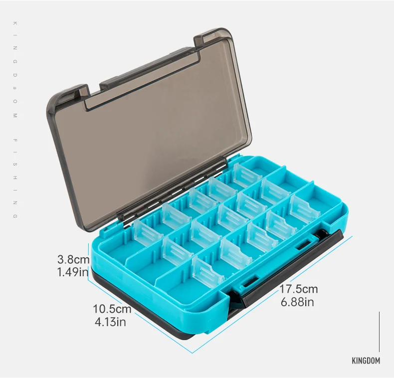 Kingdom Double Side Lure Fishing Tackle Box Multi Compartments Bait Hook Accessories Storage Case Plastic Fishing Tackle Boxes